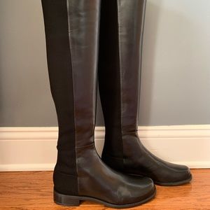 Stuart Weitzman NIB 5050 OTK BlK Leather Boots 8.5